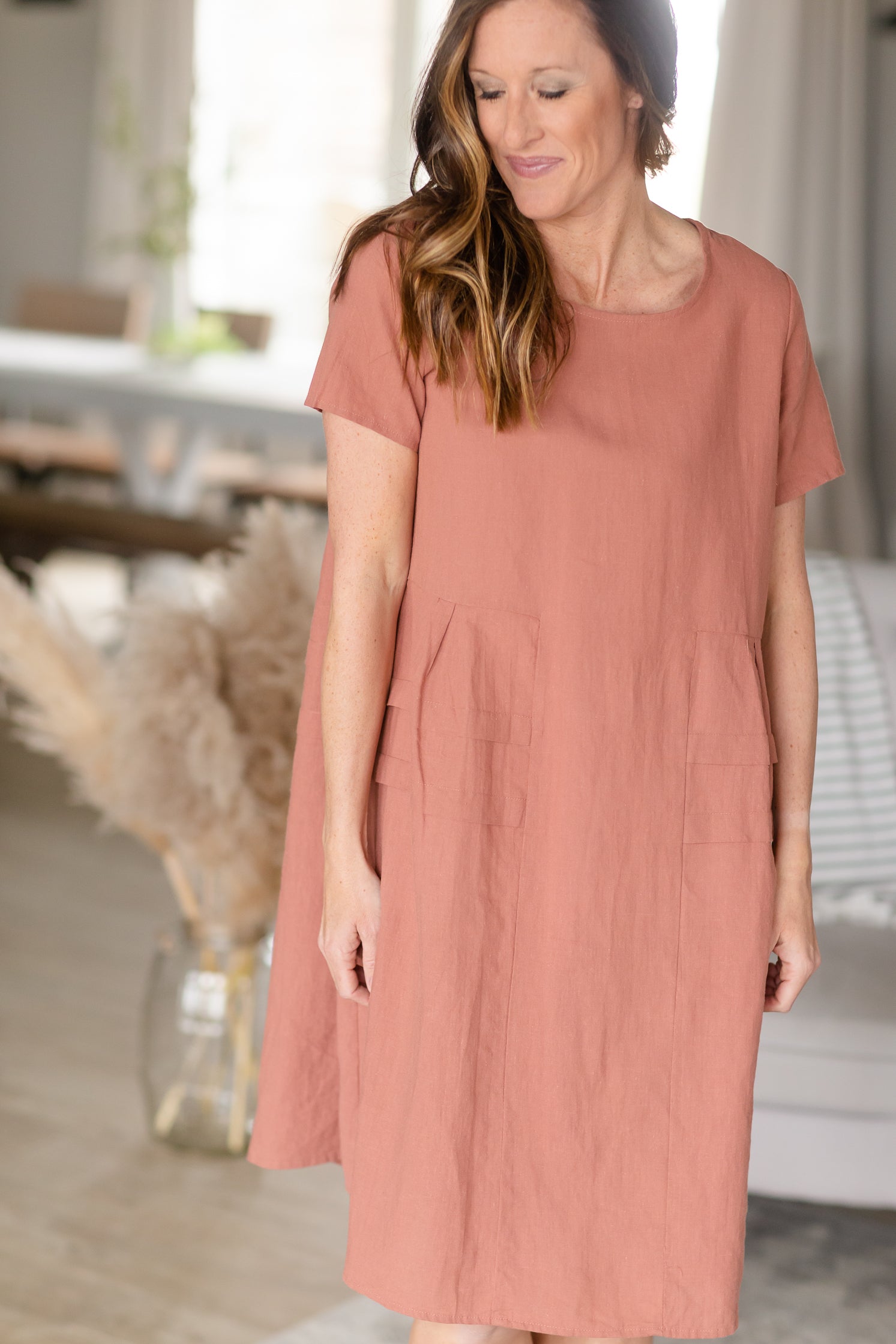 Terracotta Woven T Shirt Midi Dress - FINAL SALE Dresses