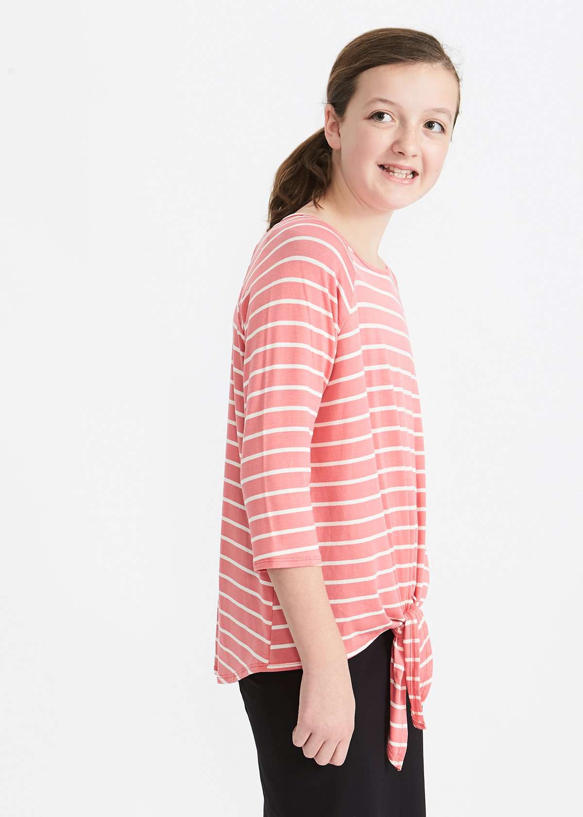 Tiefront Stripe Top - FINAL SALE Tops