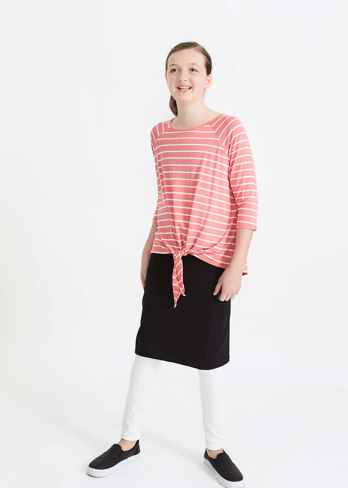 Tiefront Stripe Top - FINAL SALE Tops