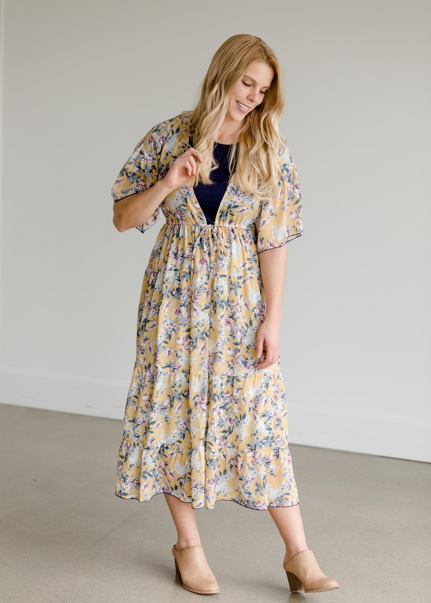 Tiered Drawstring Waist Kimono - FINAL SALE Layering Essentials