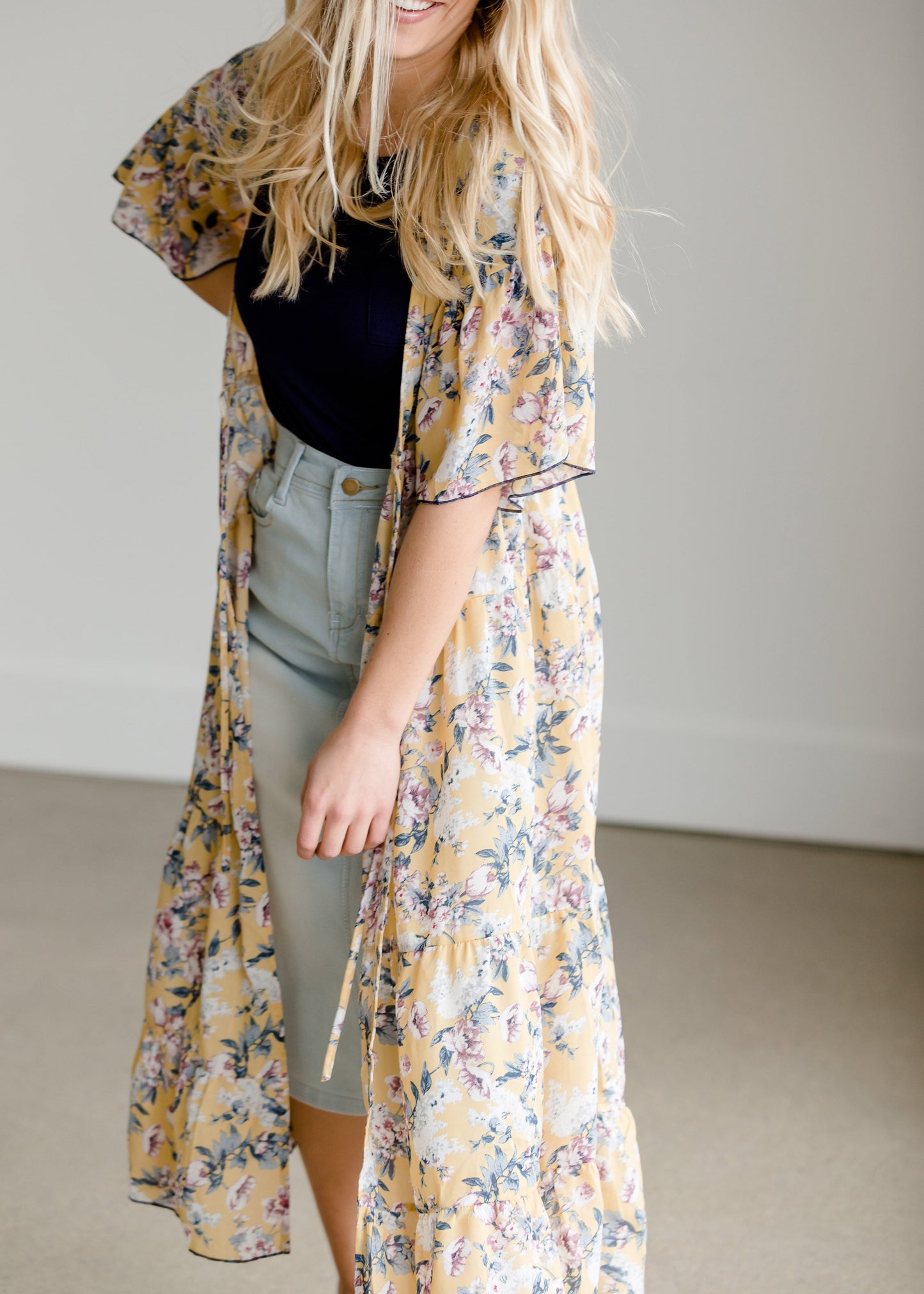 Tiered Drawstring Waist Kimono - FINAL SALE Layering Essentials