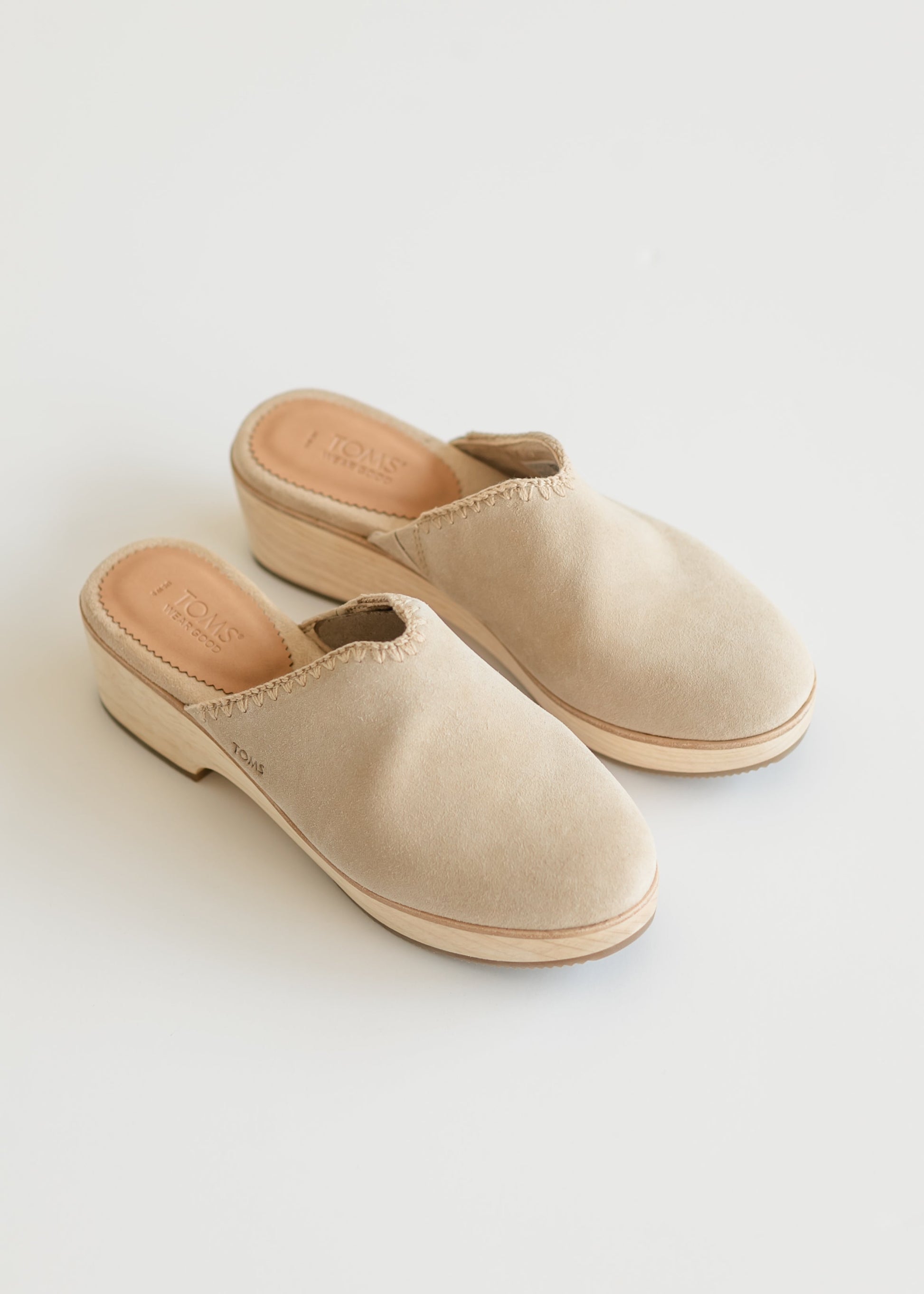 TOMS® Addison Suede Clog Heel Shoes