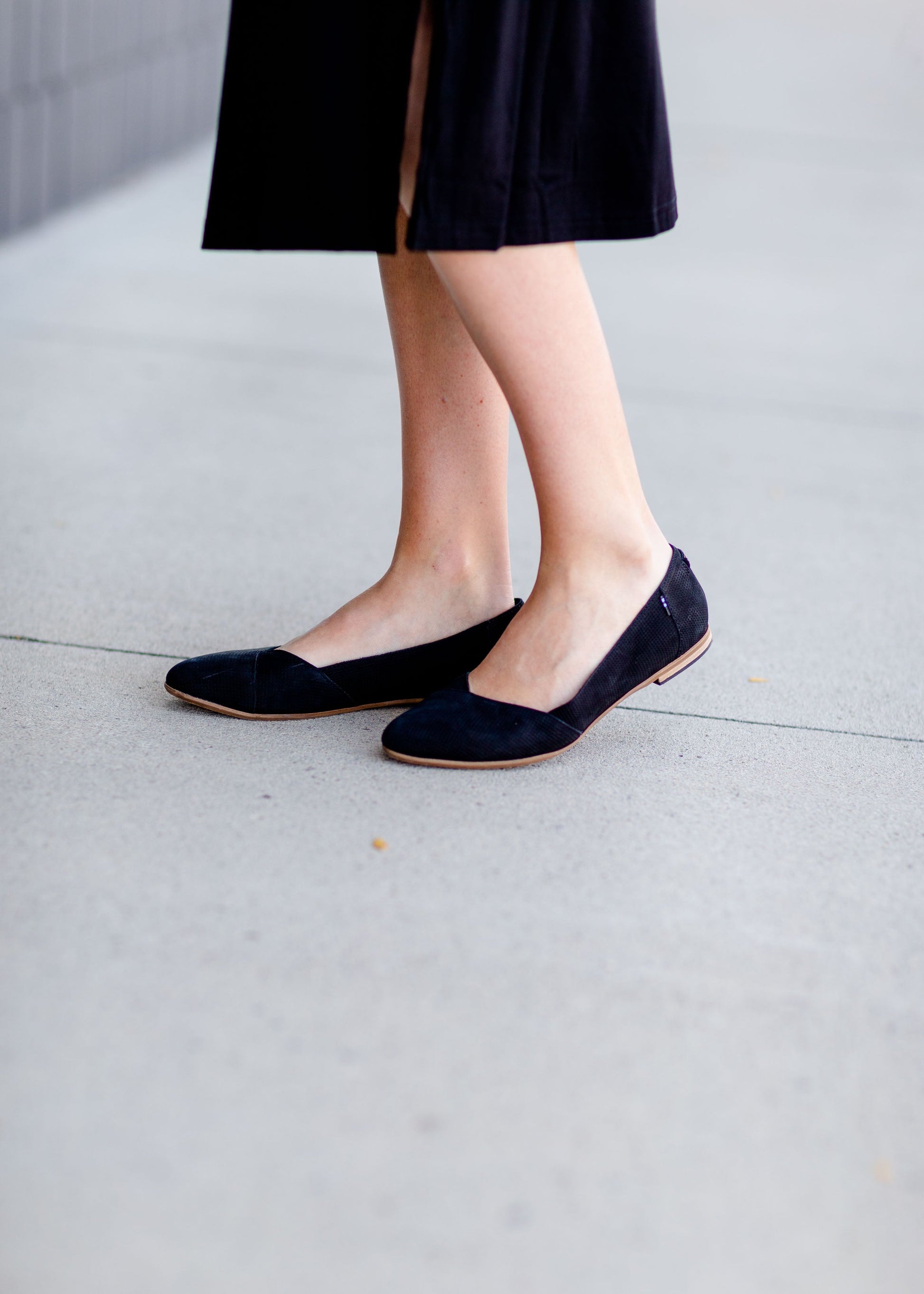 TOMS Black Suede Julie Flat - FINAL SALE Shoes