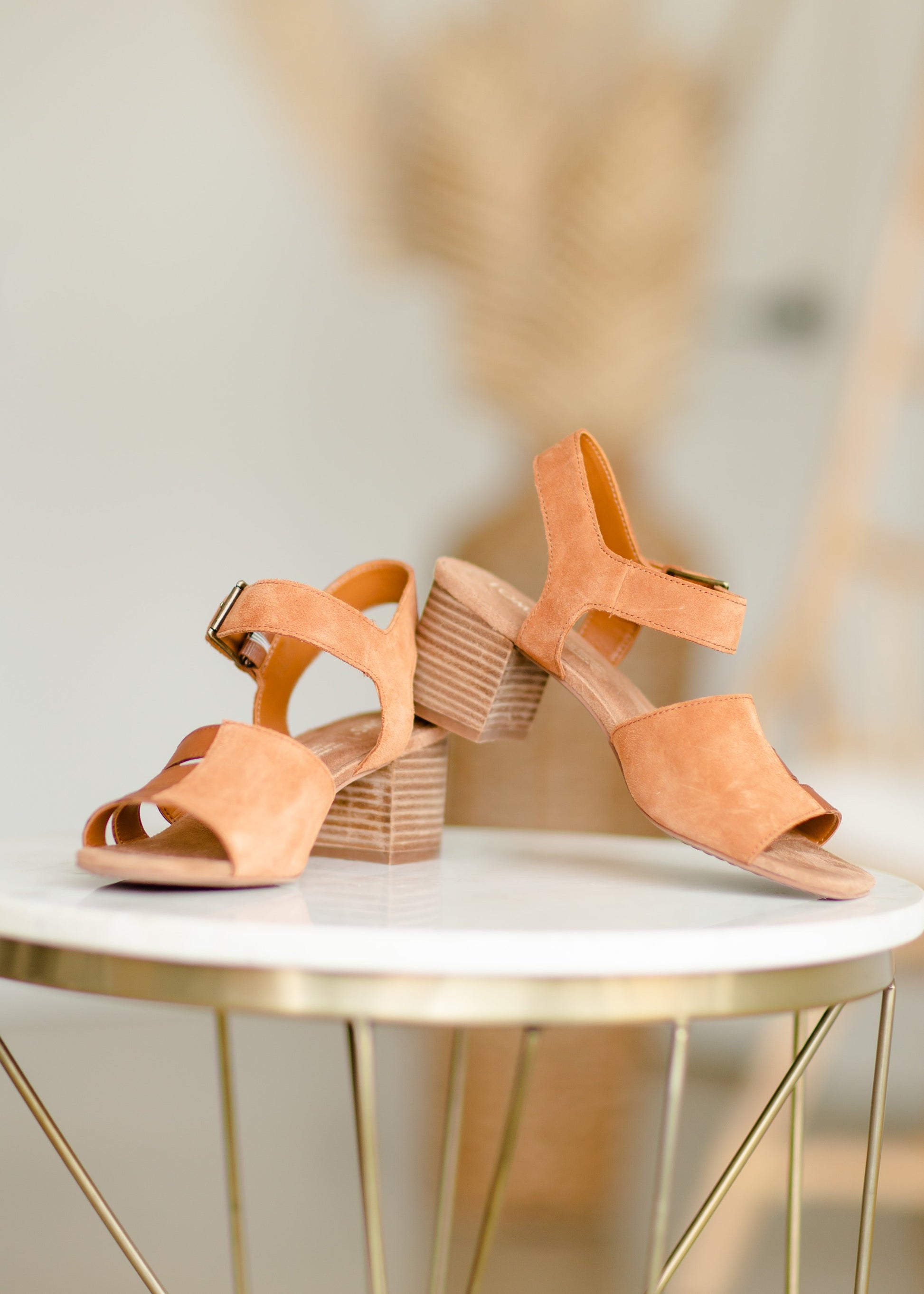 TOMS Estelle Tan Block Heel Sandal Shoes