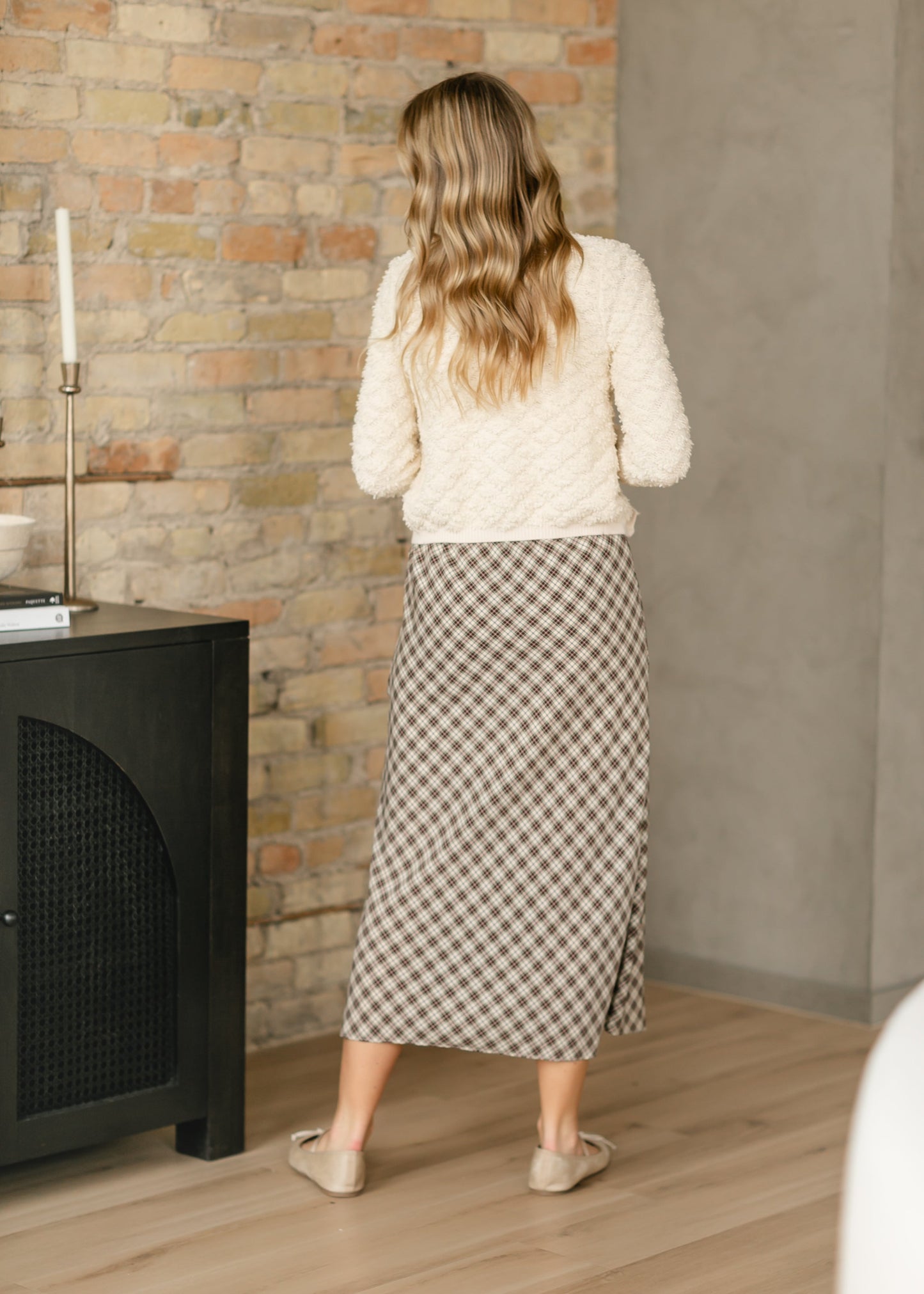 Topanga Brown Plaid Slip Skirt FF Skirts