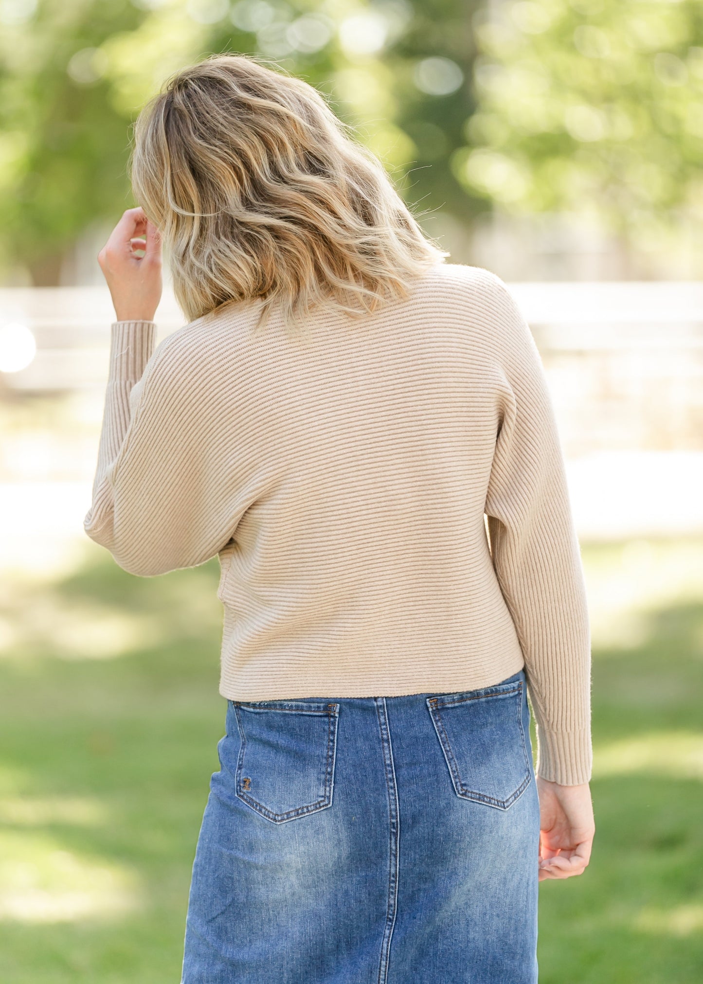 Turtleneck Dolman Sleeve Sweater FF Tops