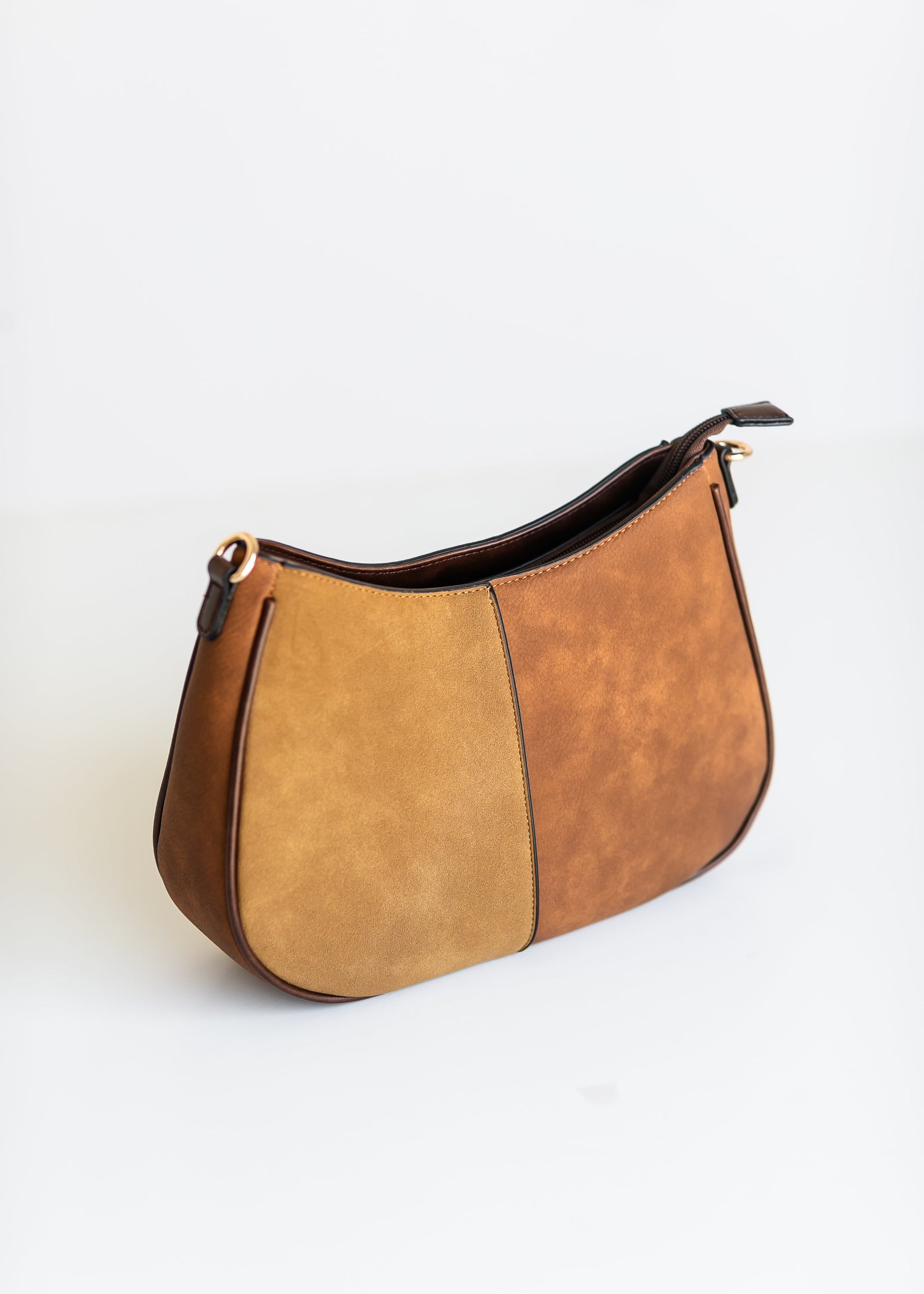 Two-Tone Distressed Crossbody Bag Accessories Brown