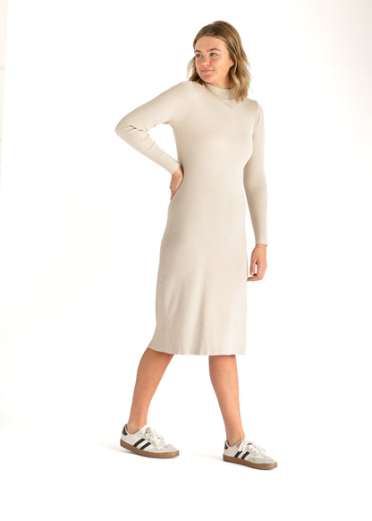 Vanna Ribbed Knit Midi Dress IC Dresses