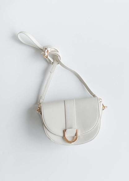 Vegan Leather Ivory Saddle Bag Accessories