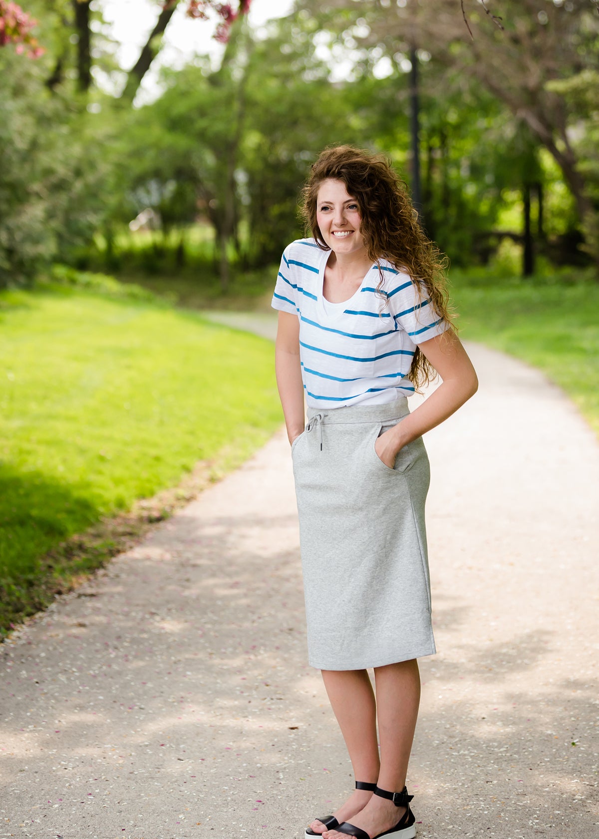 Vienna Stripe V-Neck Tee - FINAL SALE Tops