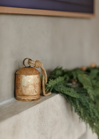 Vintage Chauk Bell with Rope Hanger Gifts