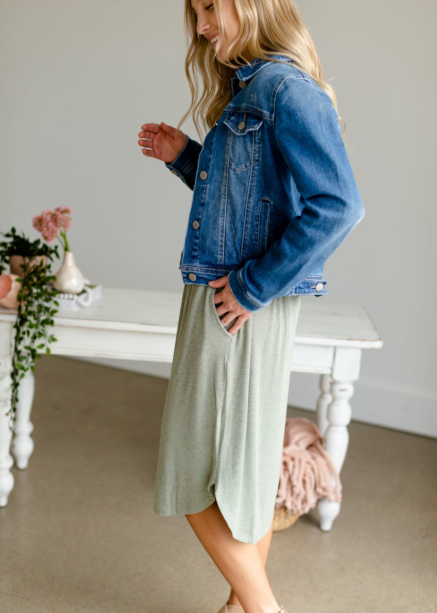 Vintage Washed Jean Jacket Tops