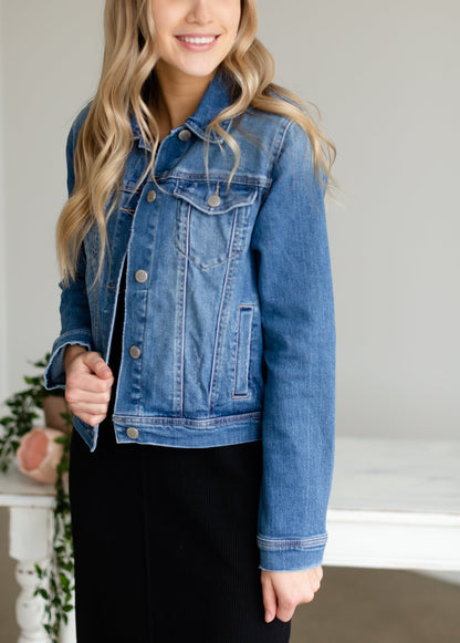 Vintage Washed Jean Jacket Tops