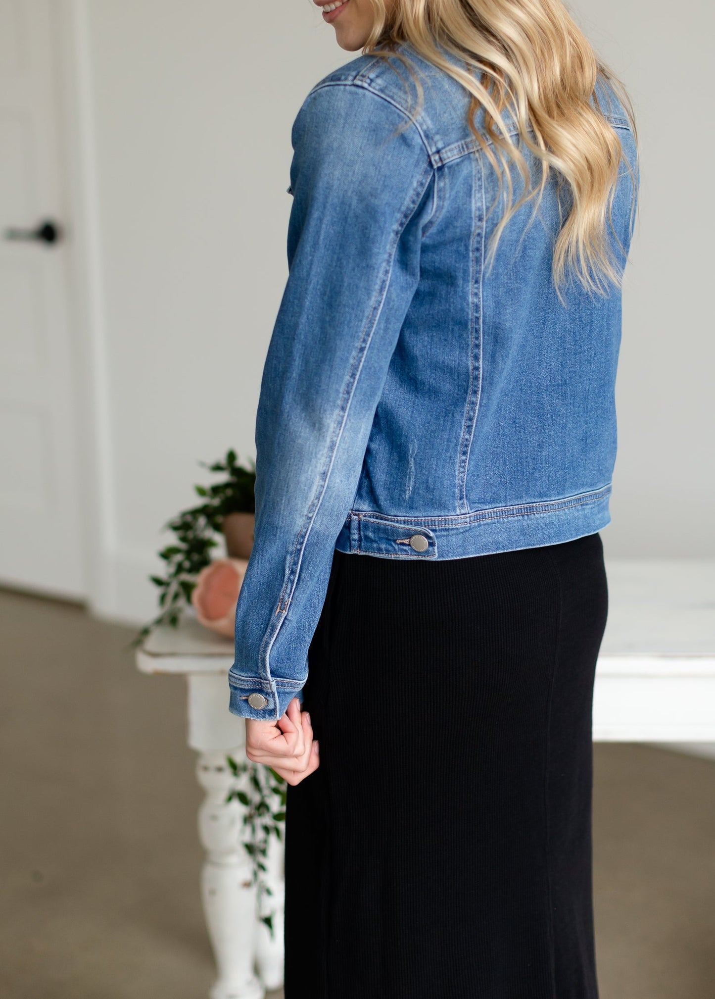 Vintage Washed Jean Jacket Tops