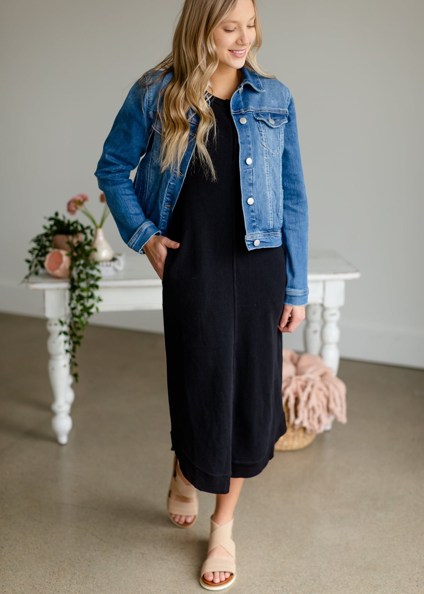 Vintage Washed Jean Jacket Tops