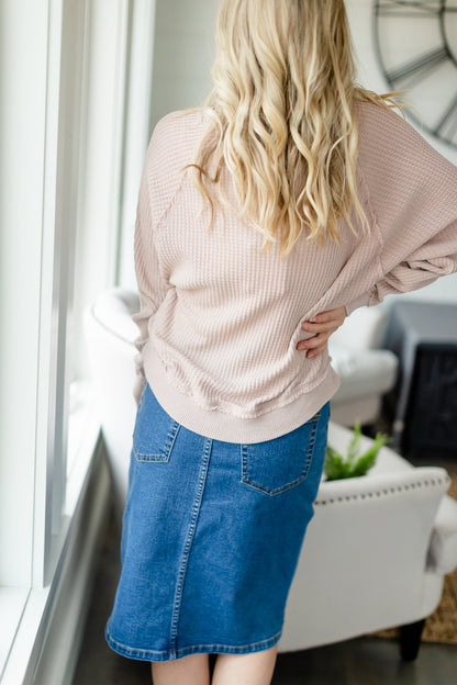 Waffle Knit Sandstone Top - FINAL SALE Tops