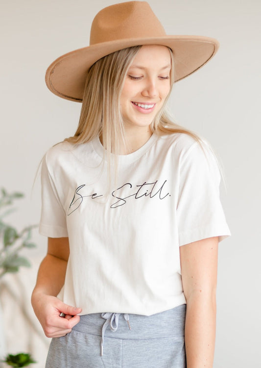 White Be Still Graphic Tee - FINAL SALE FF Tops