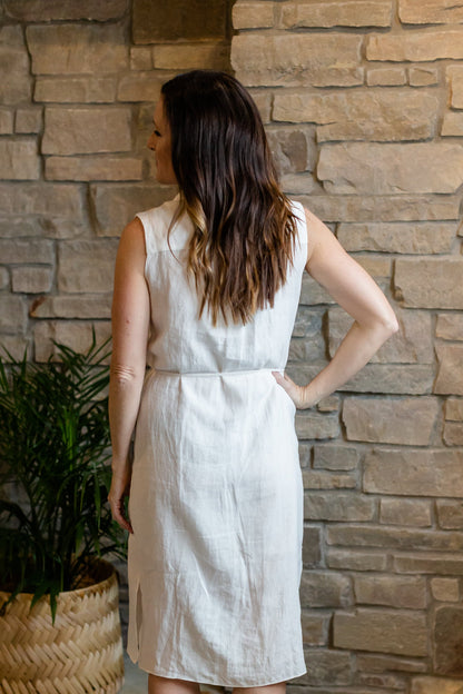 White Button Front Dress - FINAL SALE FF Dresses