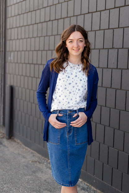 White Dainty Floral Blouse - FINAL SALE FF Tops