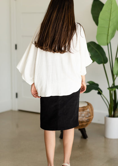 White Linen Kimono Tie Top - FINAL SALE Tops