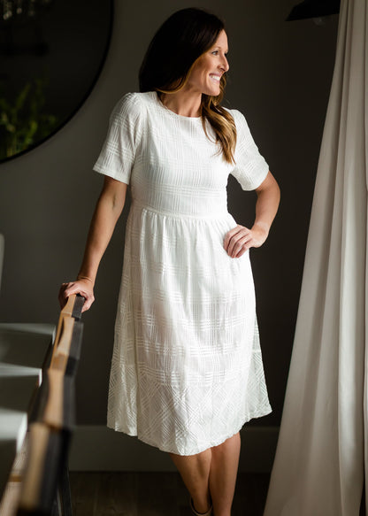 White Overlay Midi Dress - FINAL SALE Dresses