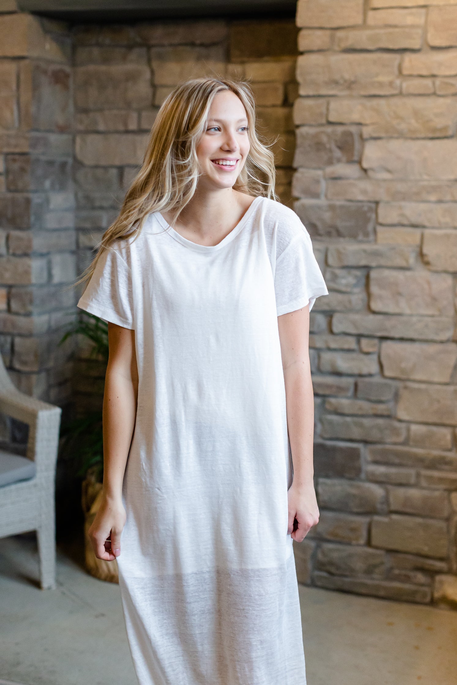 White Tee Shirt Maxi Dress - FINAL SALE FF Dresses