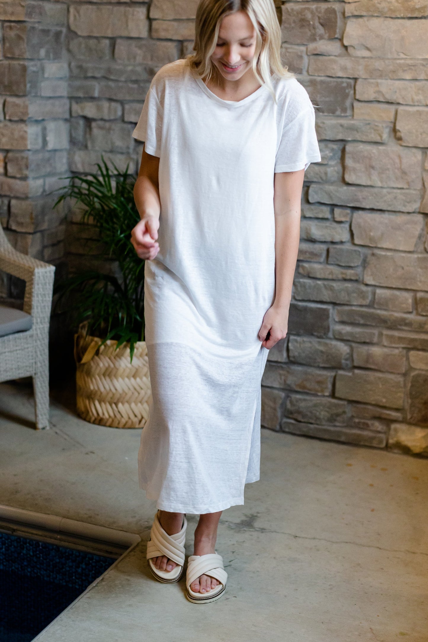 White Tee Shirt Maxi Dress - FINAL SALE FF Dresses