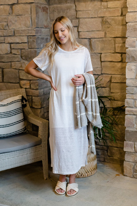 White Tee Shirt Maxi Dress - FINAL SALE FF Dresses