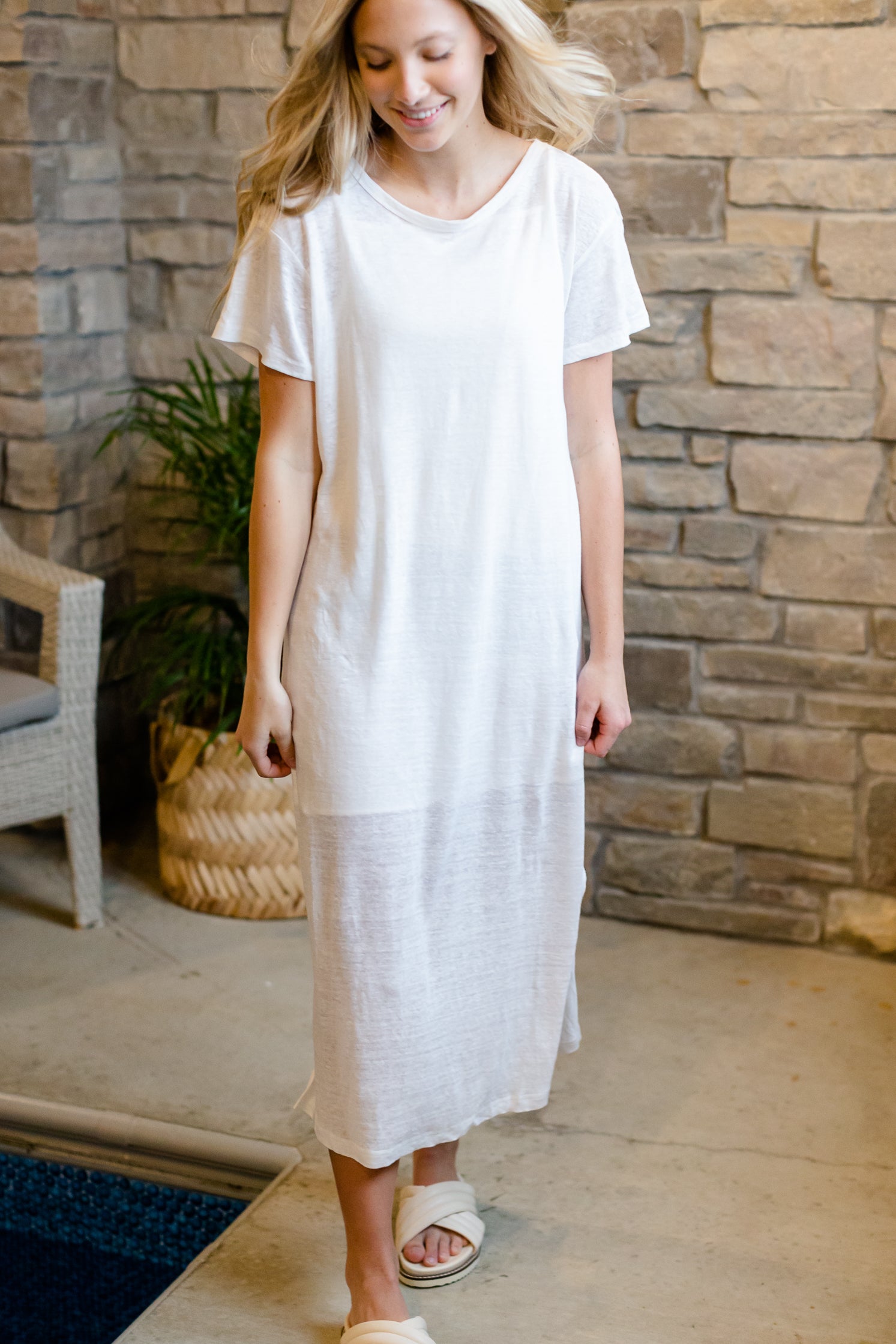 White Tee Shirt Maxi Dress - FINAL SALE FF Dresses