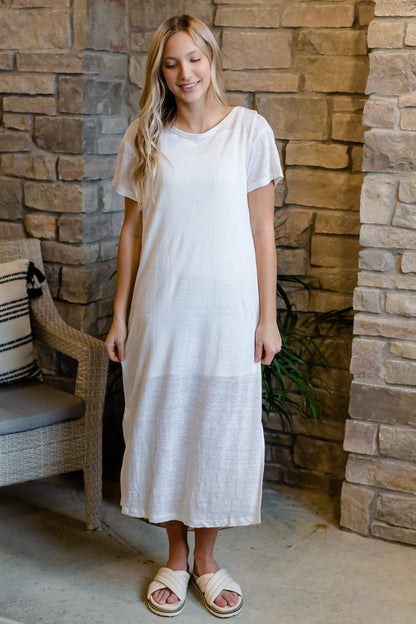 White Tee Shirt Maxi Dress - FINAL SALE FF Dresses