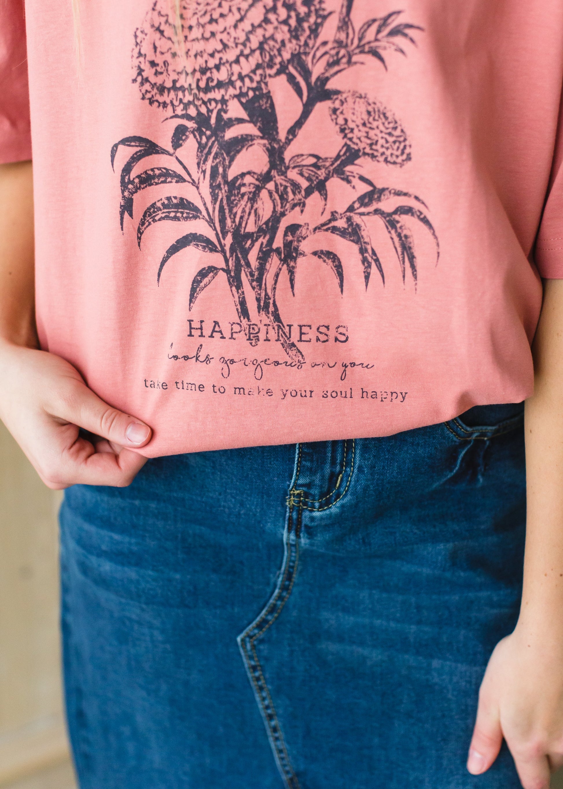 Wildflower Happiness Cotton Tee - FINAL SALE FF Tops