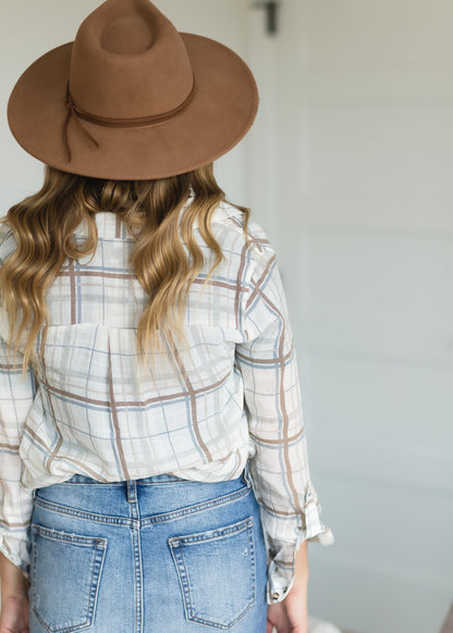 Wool Panama Suede Trim Hat Accessories