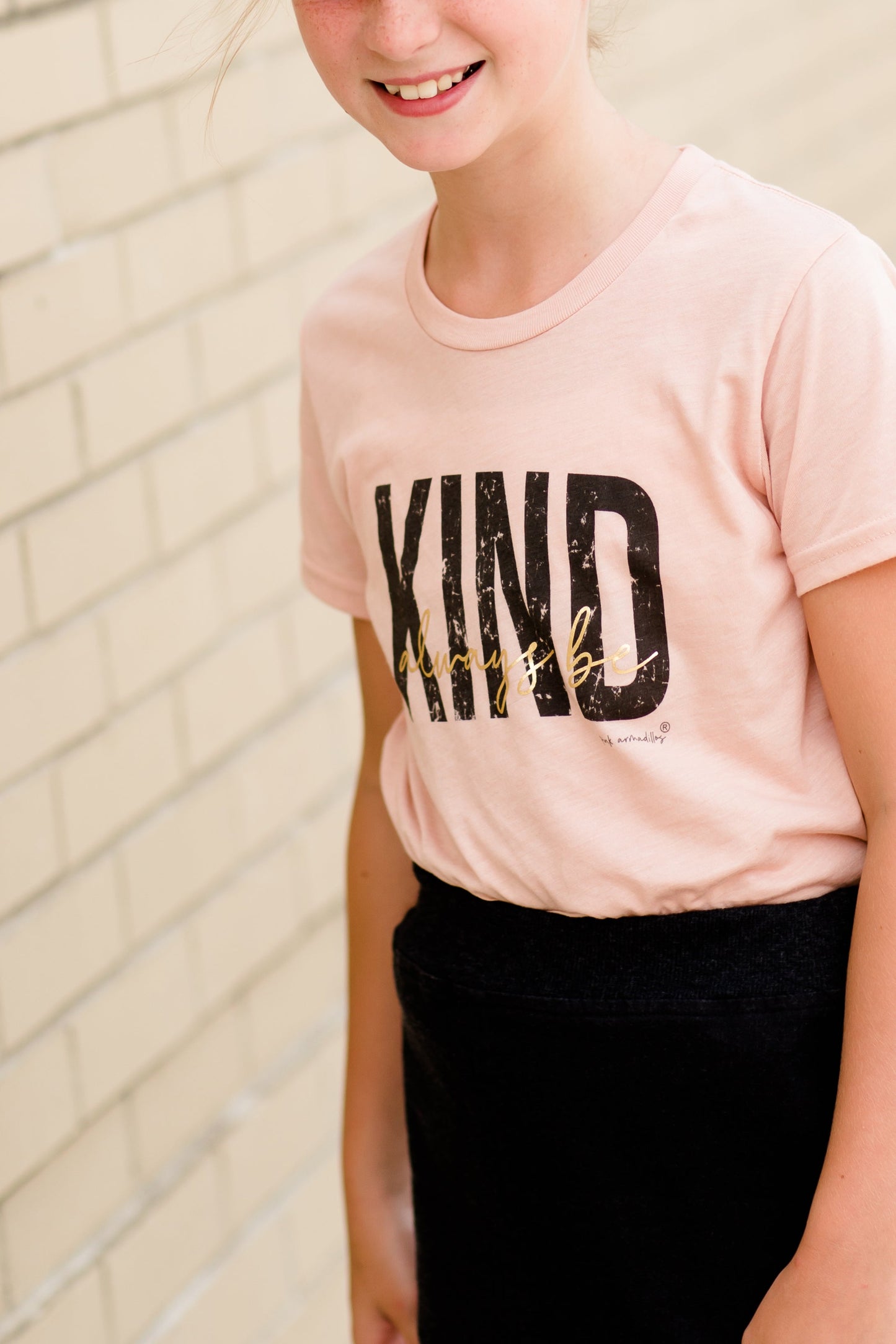 Girls Peach Graphic Tee