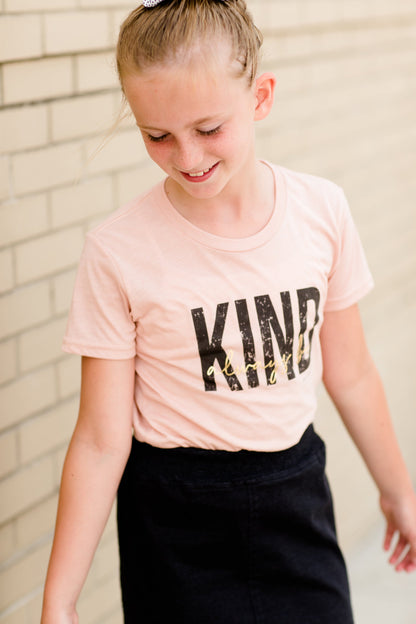 Girls Peach Graphic Tee