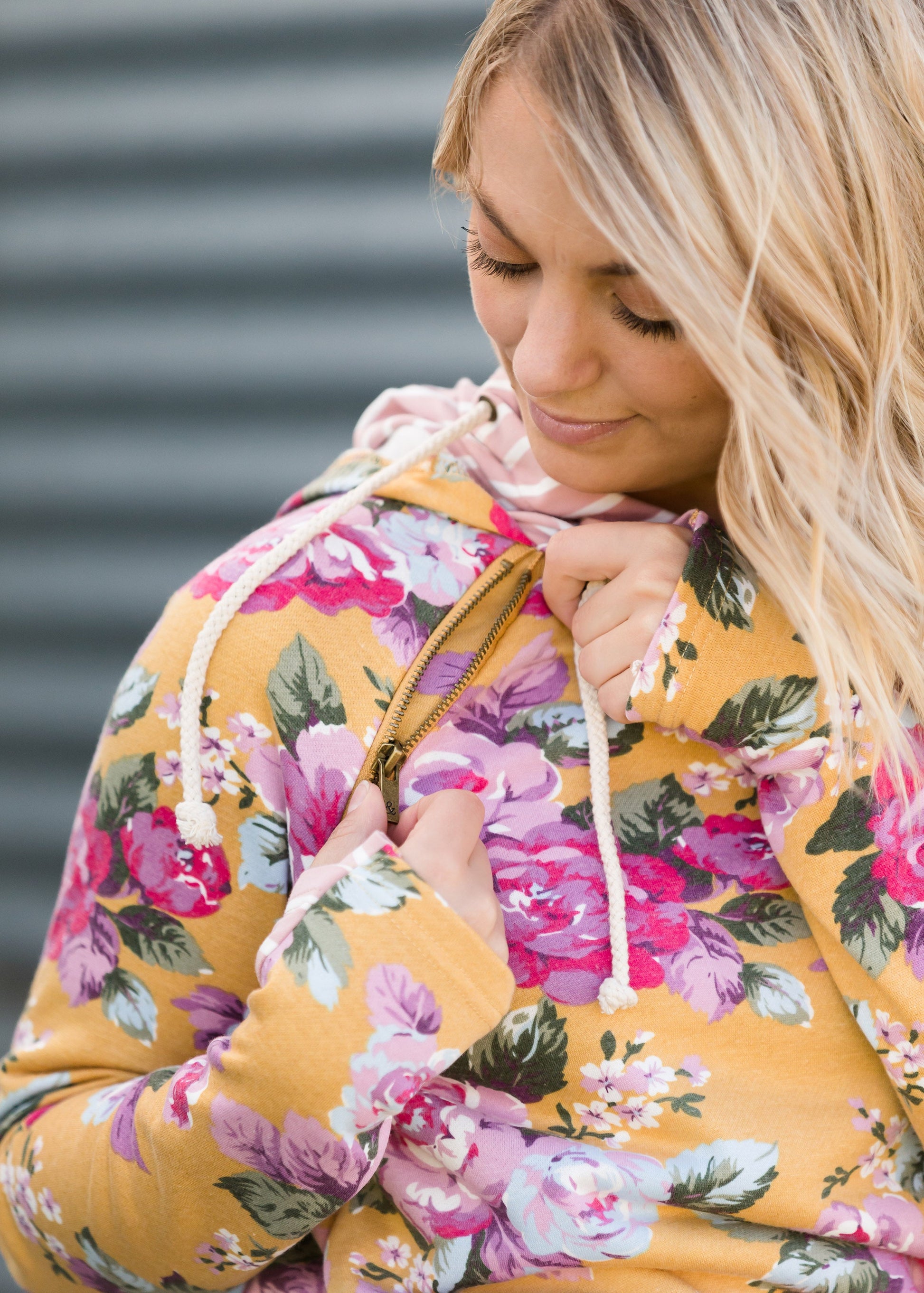 Ampersand Avenue Doublehood™ Blooming Floral Sweatshirt - FINAL SALE Tops