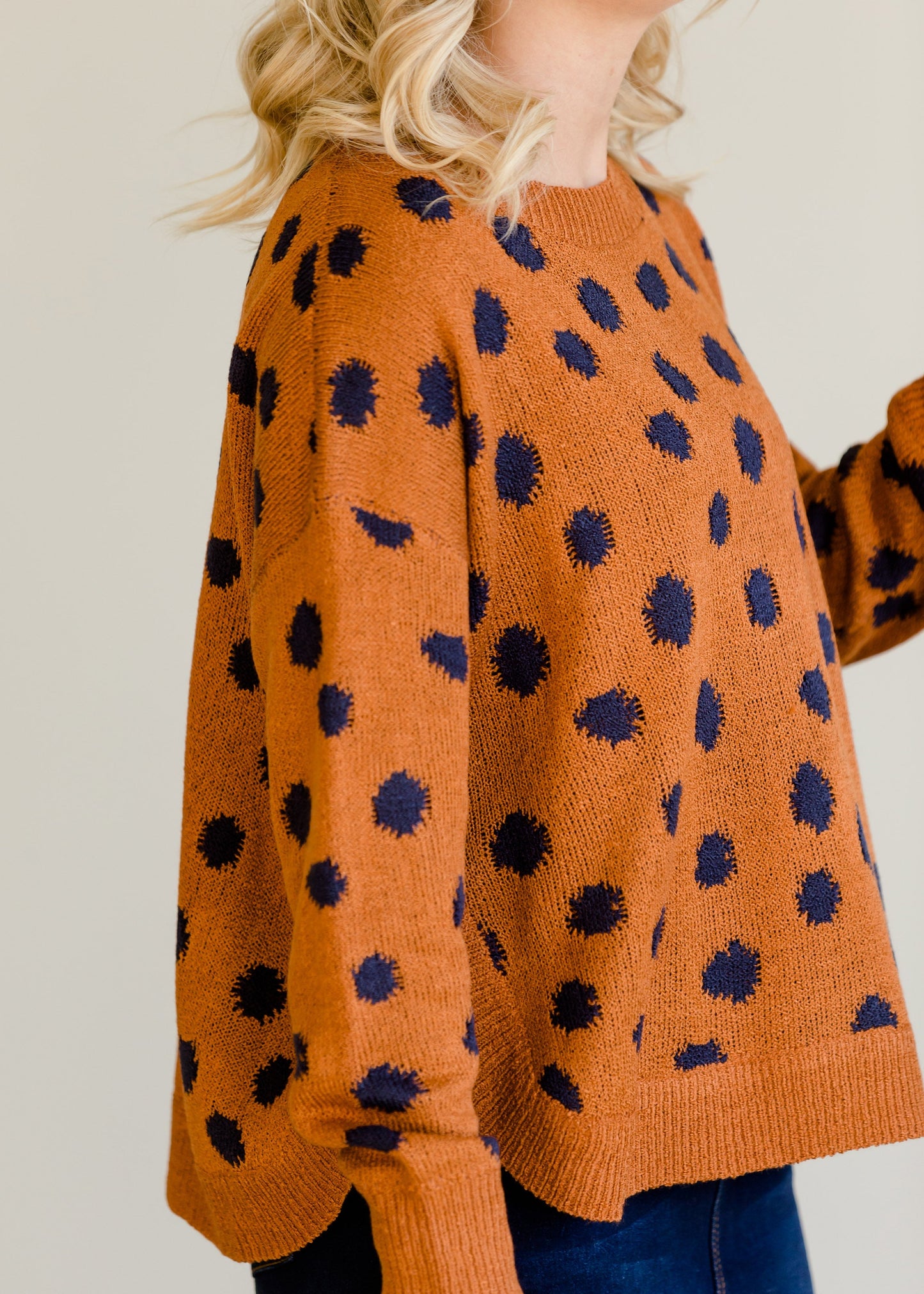 Animal Polka Dot Knit Sweater - FINAL SALE Tops