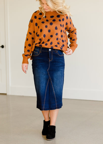 Animal Polka Dot Knit Sweater - FINAL SALE Tops