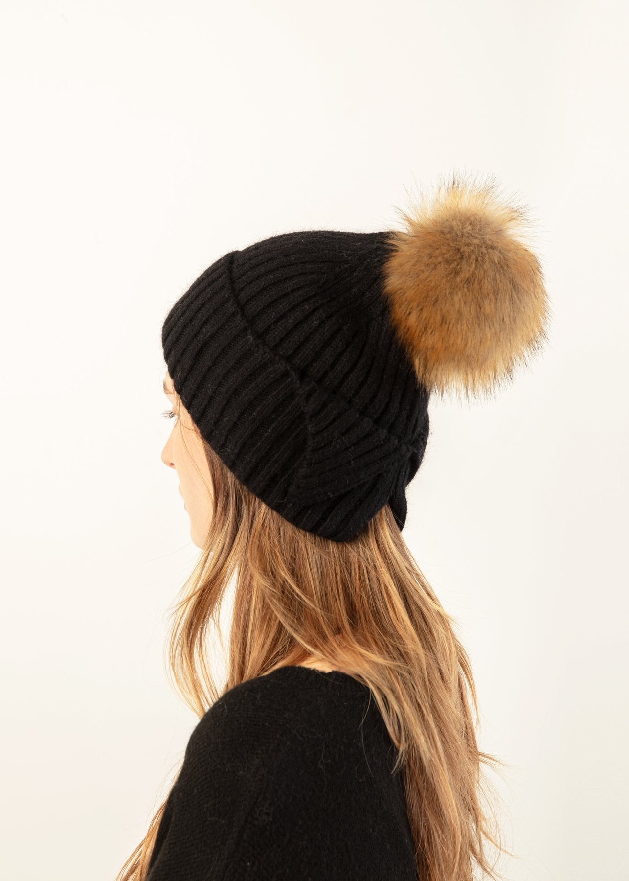 Back Bun/Ponytail Pom Pom Hat - FINAL SALE Accessories