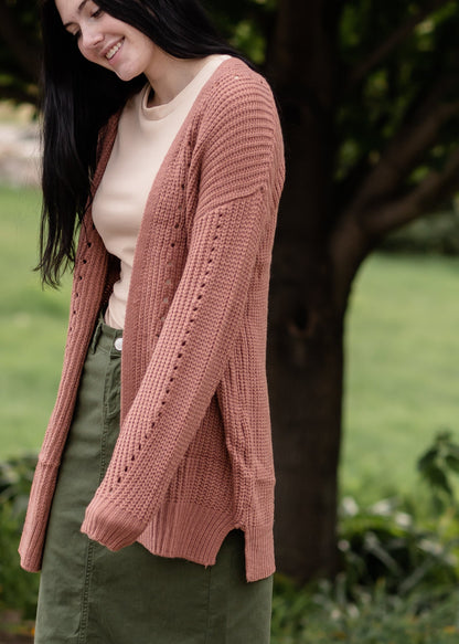 Balloon Sleeve Open Front Sweater Knit Cardigan -FINAL SALE Tops