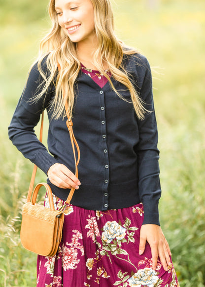 Basic + Classic Navy Cardigan Tops