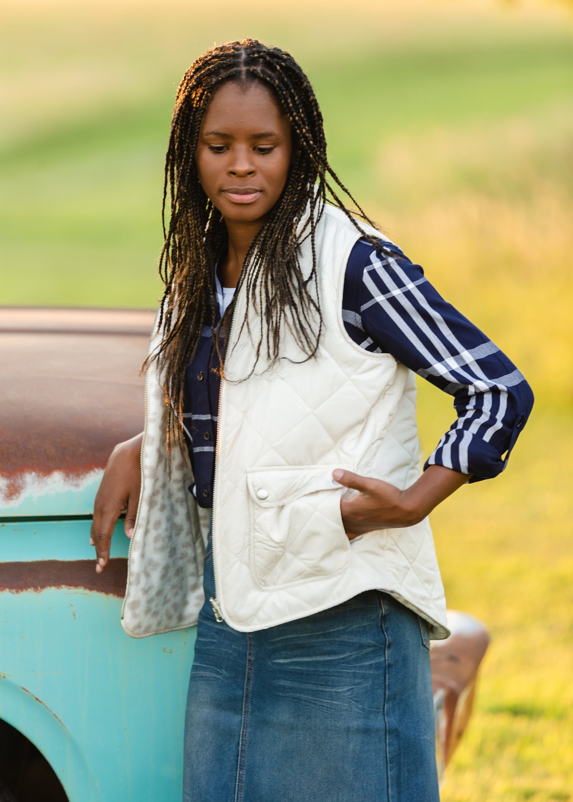 Baz Reversible White Leopard Vest - FINAL SALE Tops