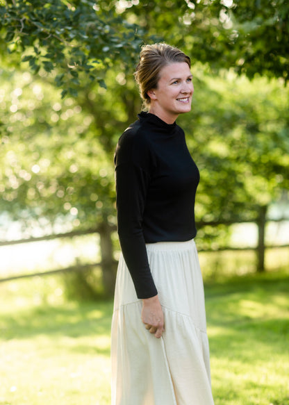 Beige Asymmetric Seam Midi Skirt Skirts Hayden Los Angeles