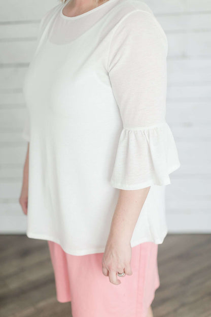 Bell Sleeve Modest Blouse Tops