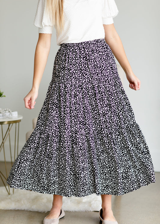 Black Animal Print Flowy Skirt - FINAL SALE Skirts