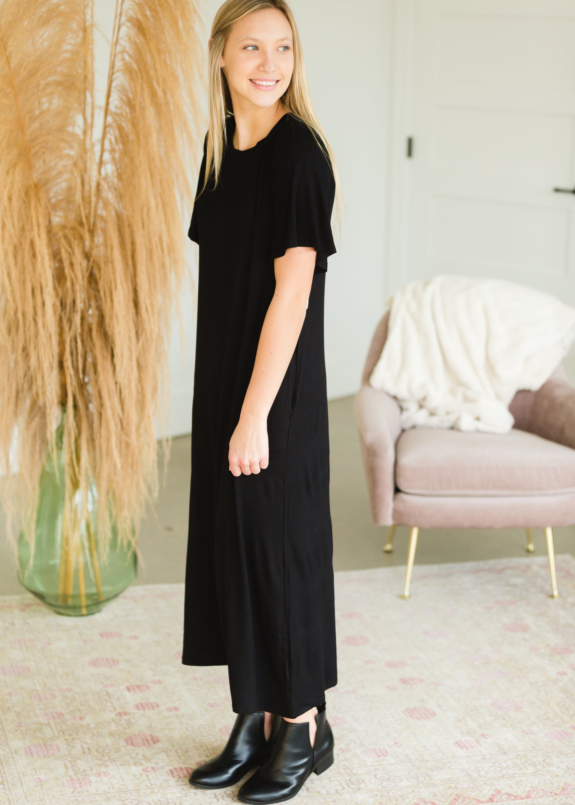 Black Bell Sleeve Maxi Dress - FINAL SALE Dresses