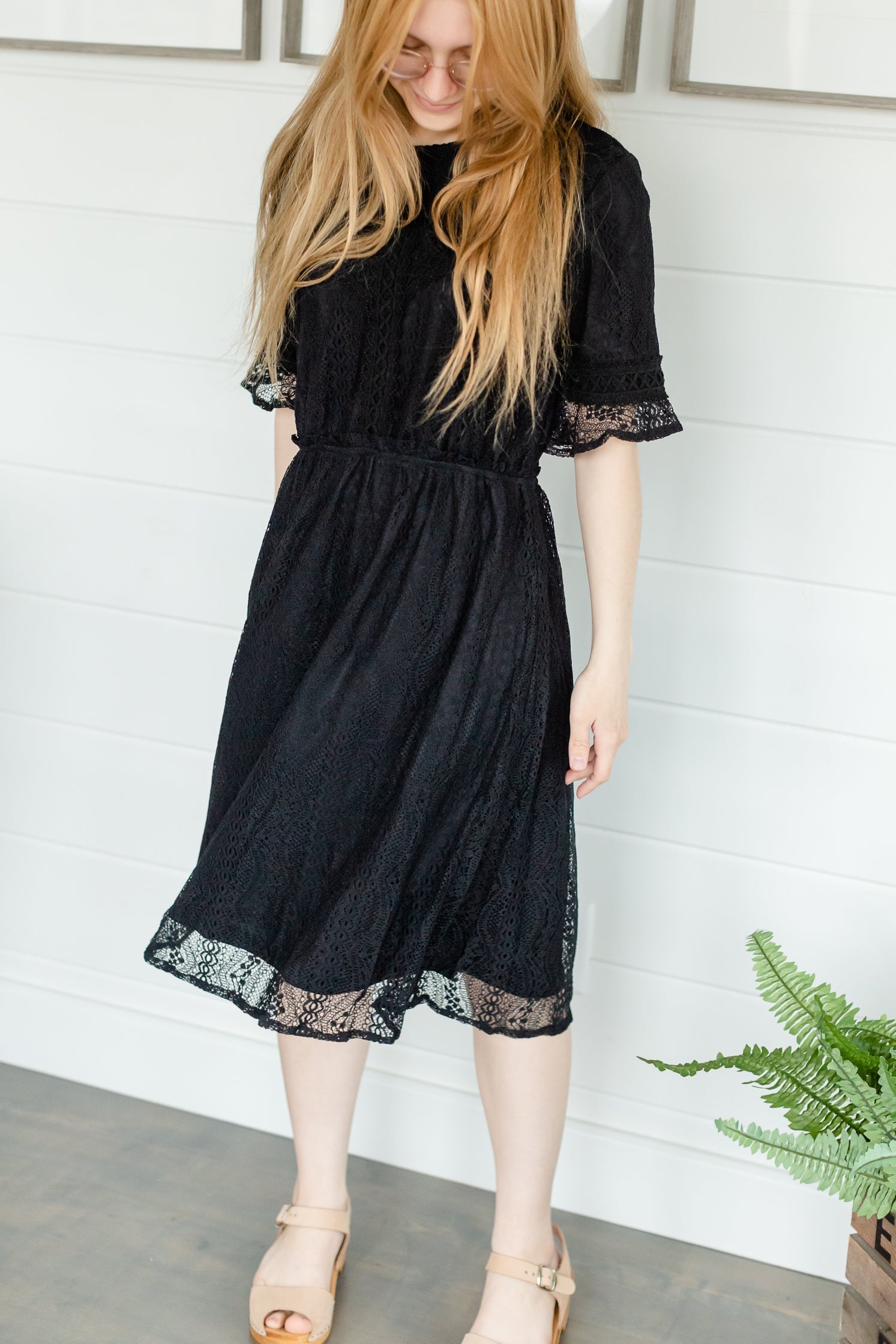 Black Crochet Trim Lace Dress - FINAL SALE Dresses