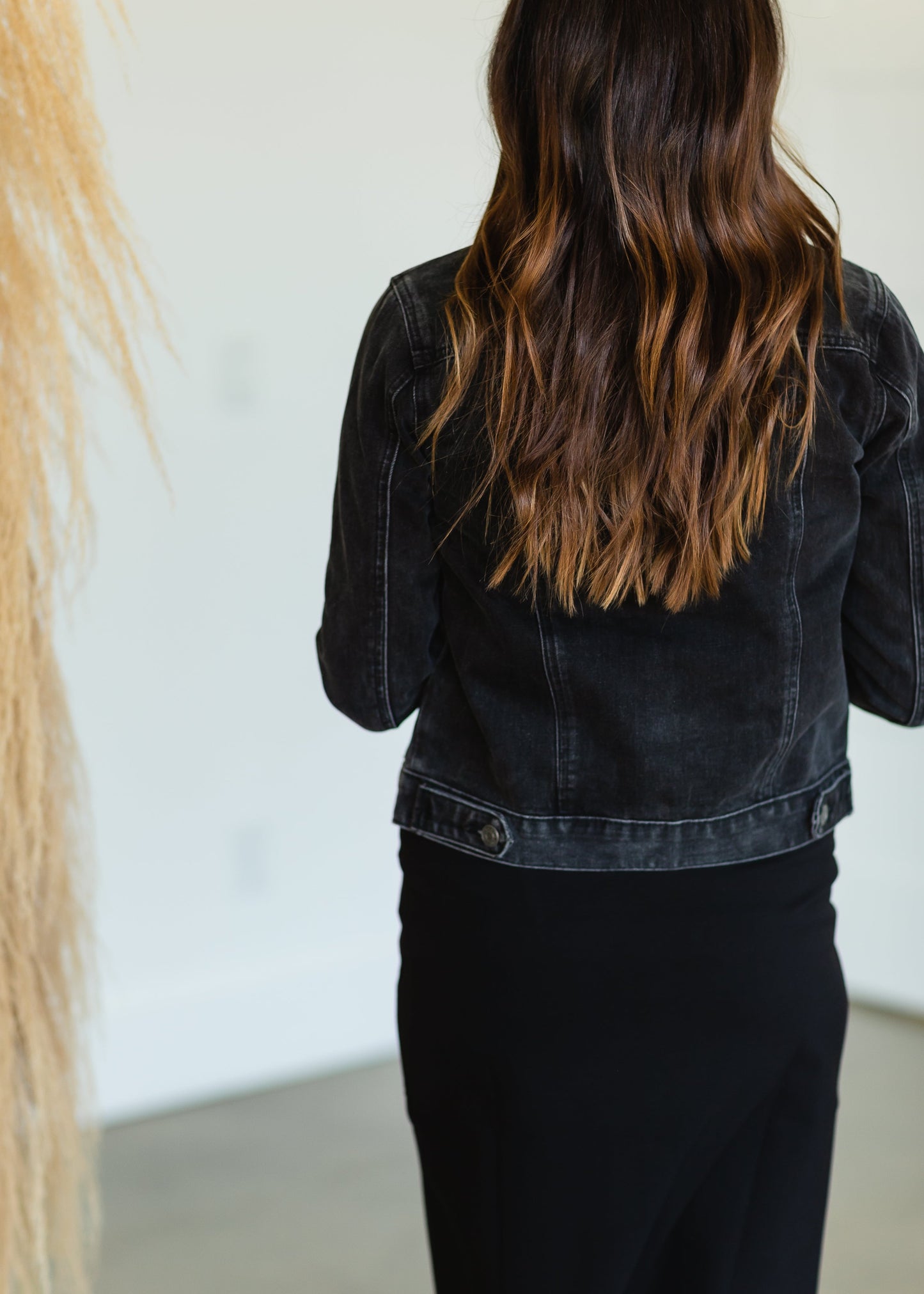 Black Distressed Denim Jacket - FINAL SALE Tops