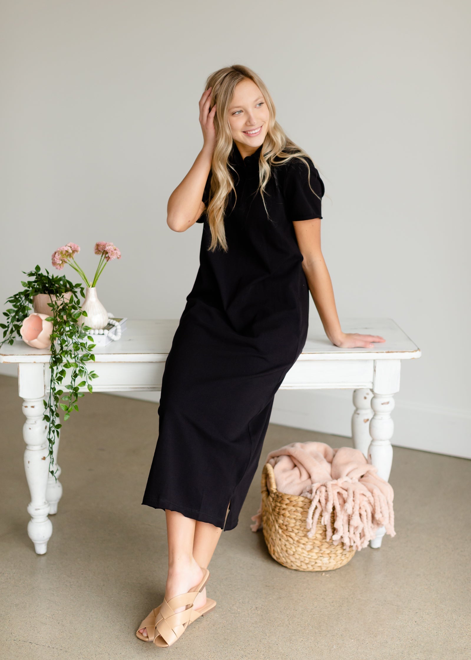 Black Polo Knit Maxi Dress - FINAL SALE Dresses