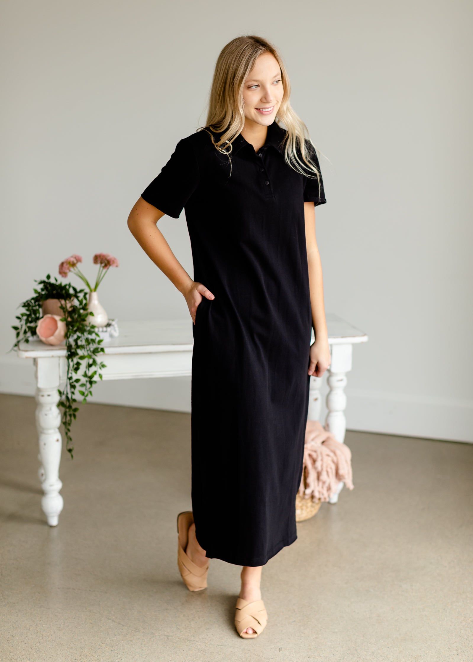 Black Polo Knit Maxi Dress - FINAL SALE Dresses