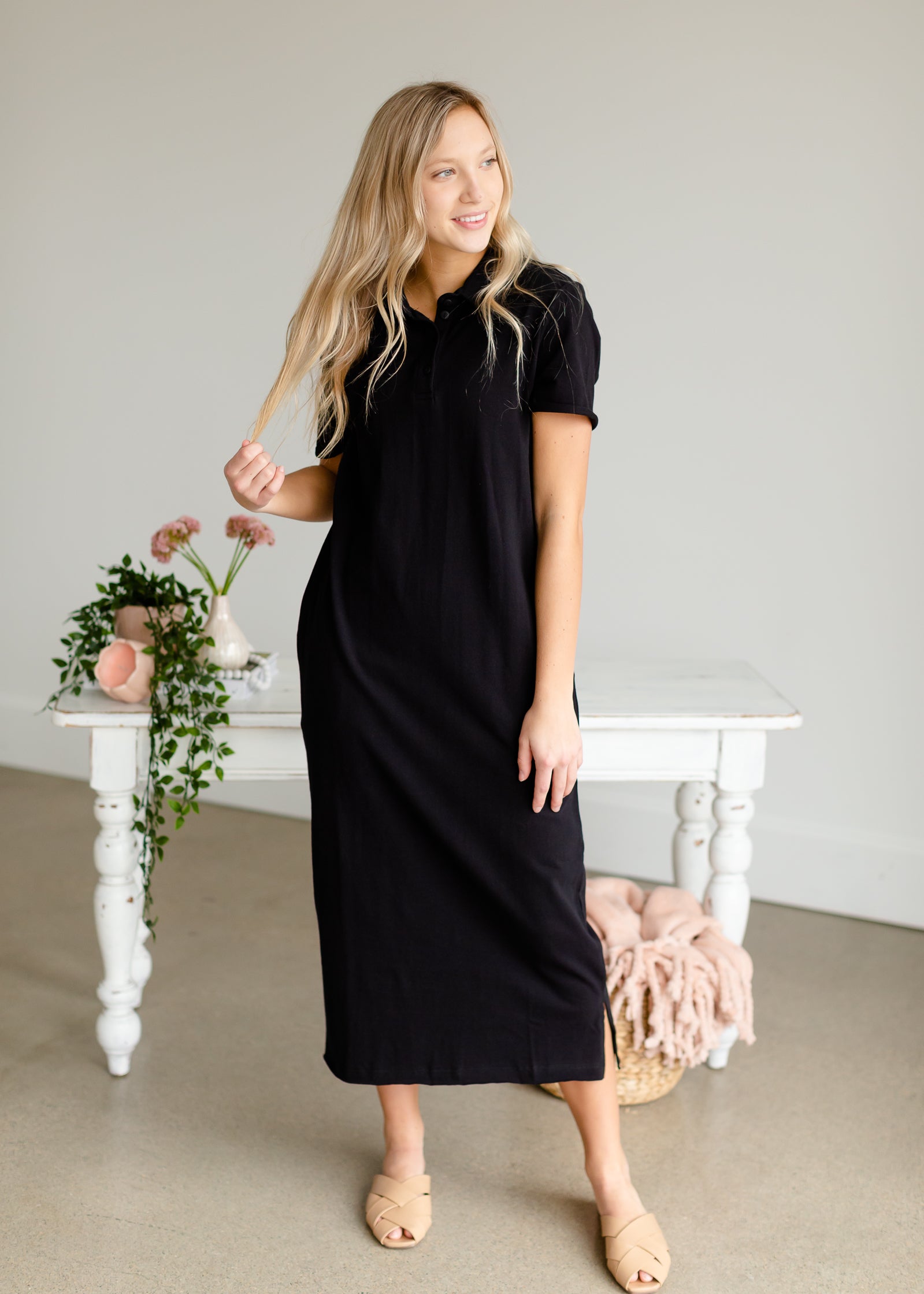 Black Polo Knit Maxi Dress - FINAL SALE Dresses